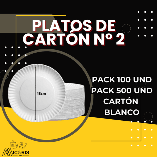 Plato de Carton N°2 (100 unidades)