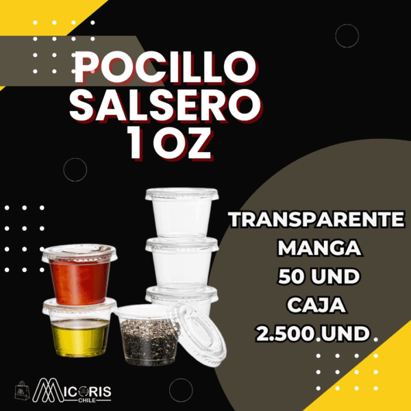 Pocillo Salsero 1 Onza Con Tapa (50 unidades)