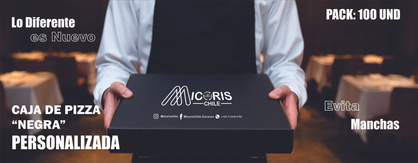 1.- Caja de pizza Negra